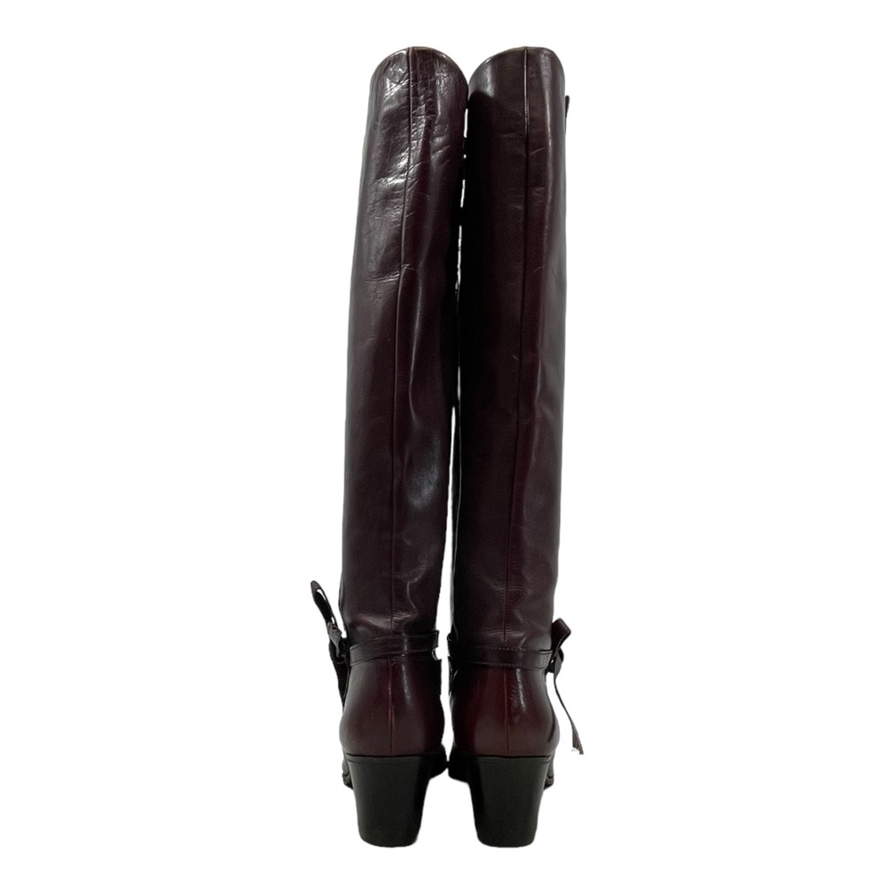 Vintage 70s SALVATORE FERRAGAMO Womens 9.5 Leather Knee High Riding Boots Bow - Picture 11 of 16